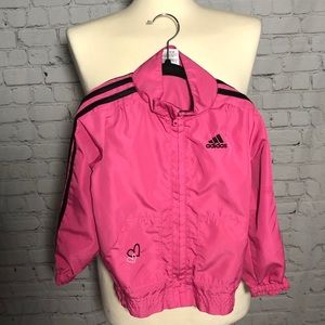Girls Pink Adidas Track Jacket Size 3T